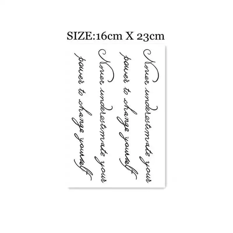 Sexy Alphabet English Long Line Waterproof Fake Tattoo Stickers For Women Back Water Transfer Temporary Tattos Party Decal