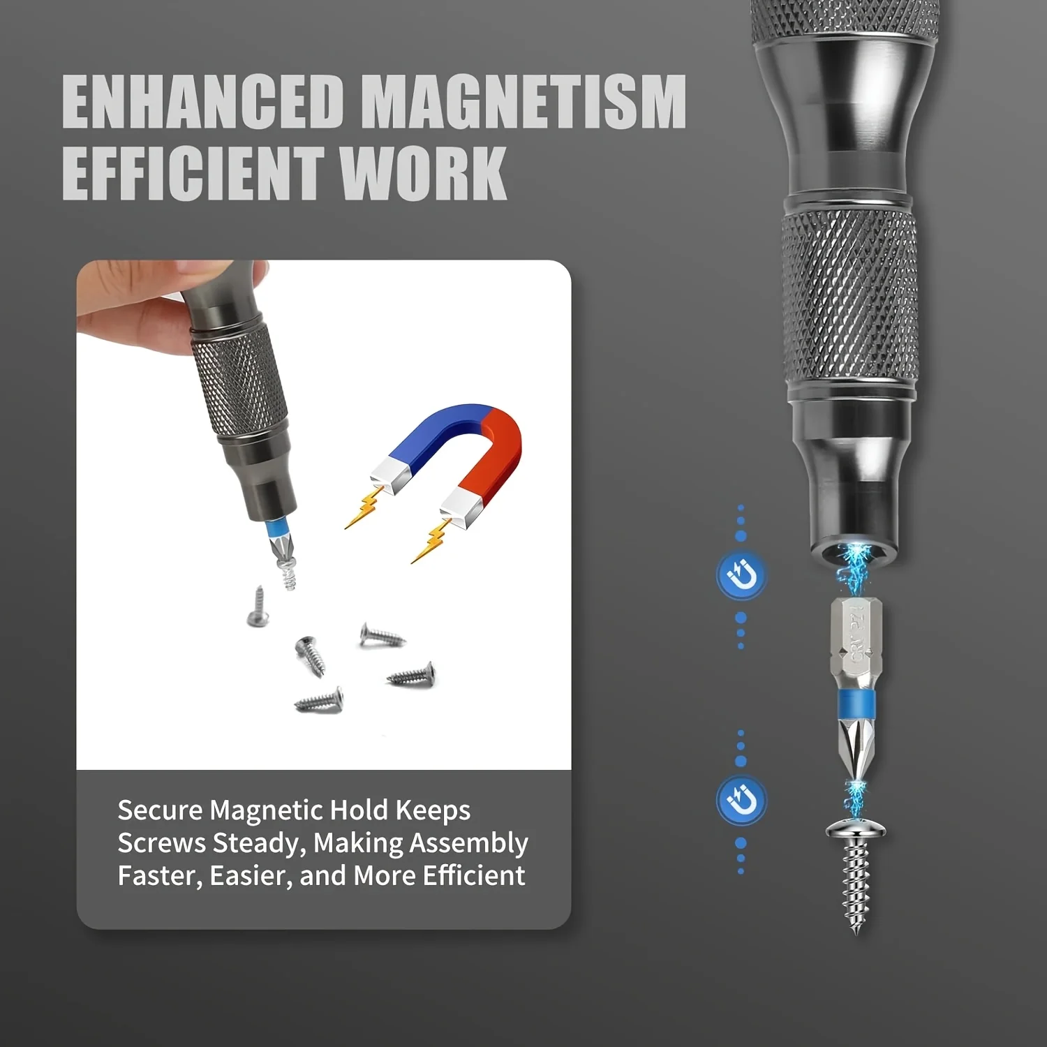Screwdriver Bit Sets 22 Pieces Magnetic Precision Tips | with Storage Base Ergonomic Handle Driver Bit Set