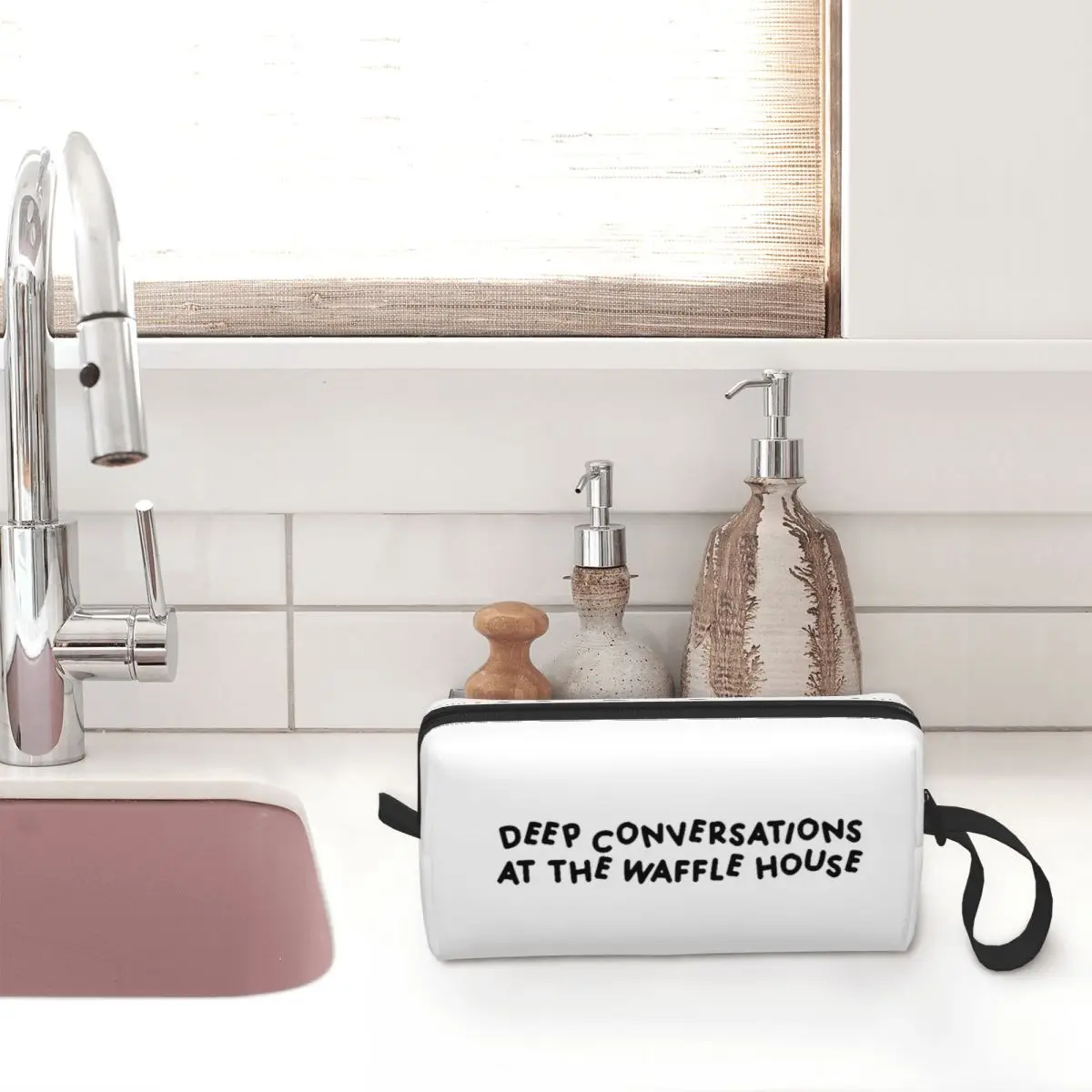 Waffle House Jonas Brothers Makeup Bag Cosmetic Organizer Storage Dopp Kit for Women Beauty Travel Pencil Case