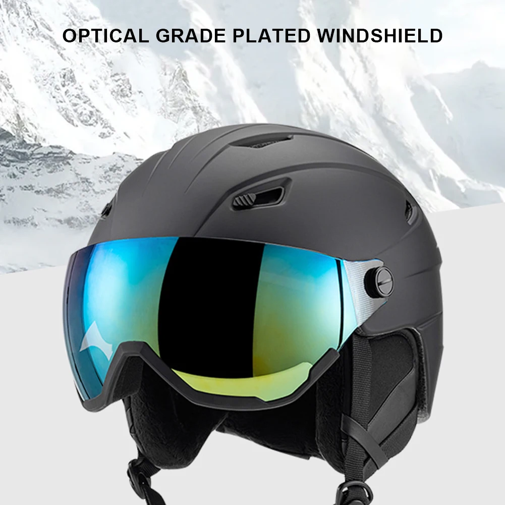 Casque de ski avec lunettes pour hommes et femmes, casque de neige de sécurité, lunettes de ski ajustables, casque de planche à roulettes anti-buée