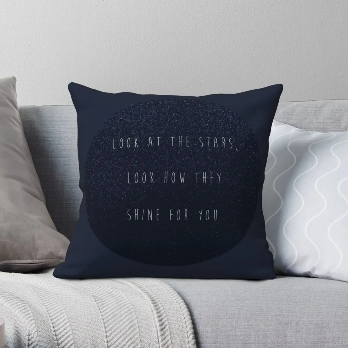 

Look At The Stars Square Pillowcase Polyester Linen Velvet Pattern Zip Decor Pillow Case Bed Cushion Case