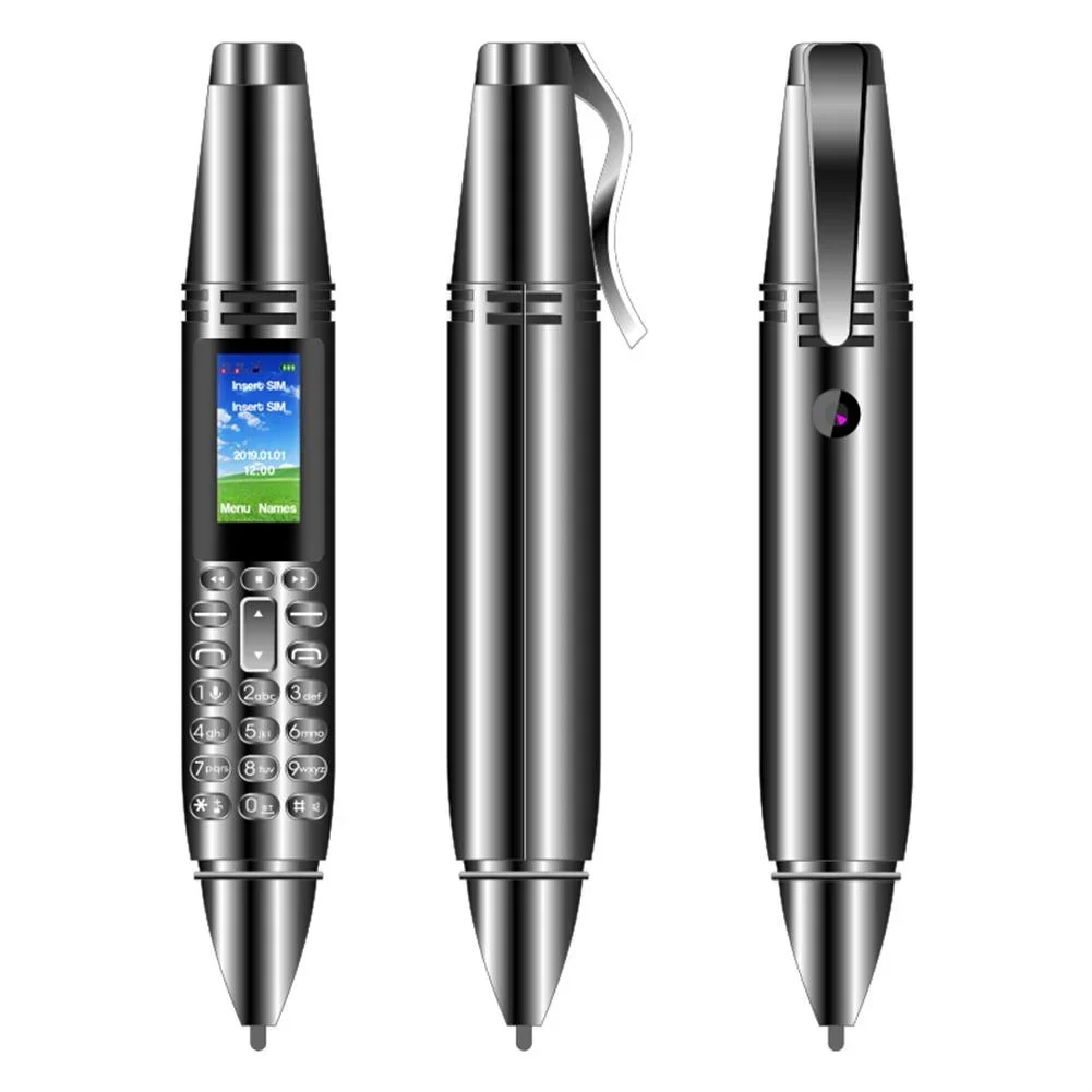 Pen Mini CellPhone 0.96inch Tiny Screen GSM Dual SIM Camera Flashlight Bluetooth Dialer Mobile Phones with Recording Pen New