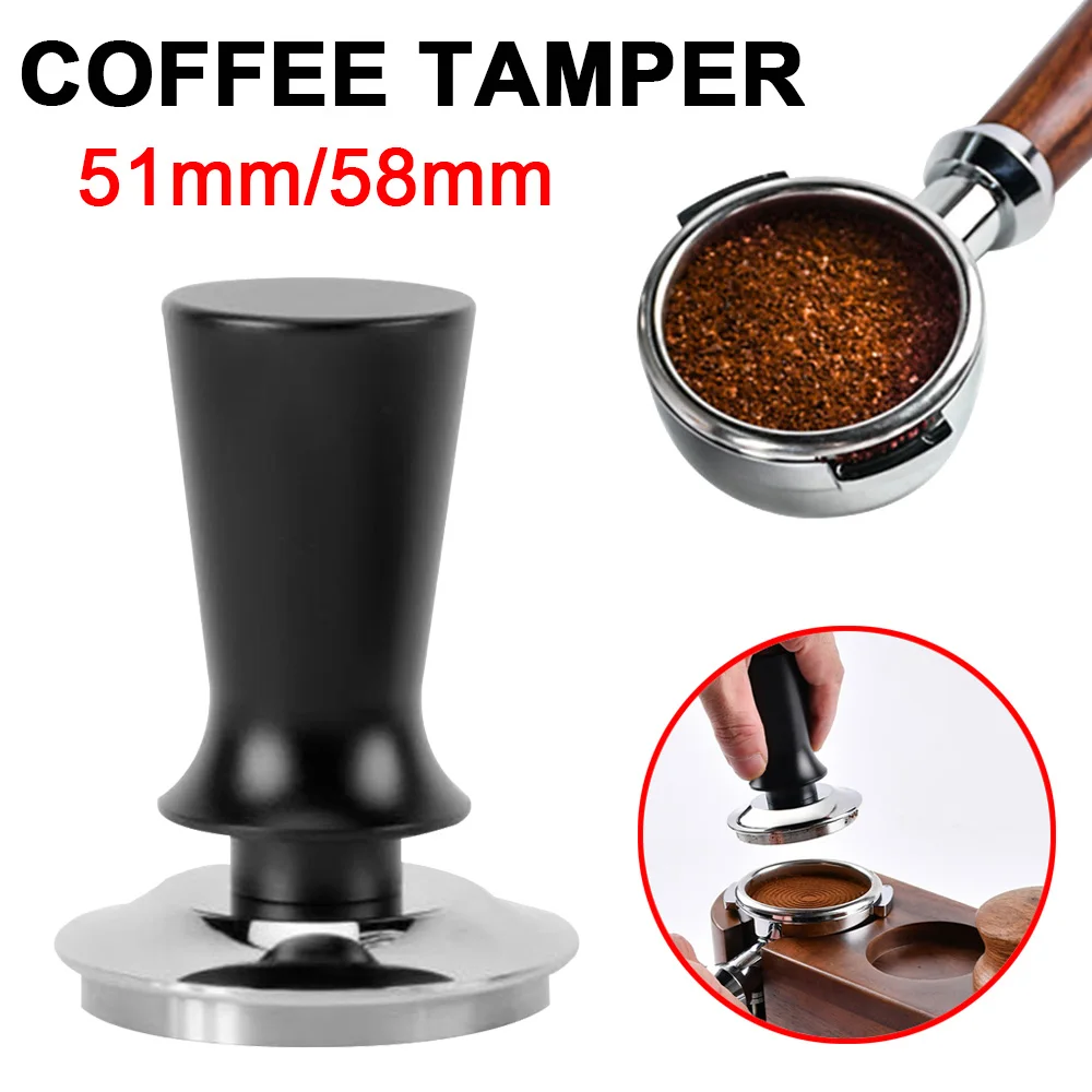 

51mm/58mm Espresso Coffee Tamper Constant Pressure Stainless Steel Tamper Bean Press Hammer Coffee Distributor Leveler Tool