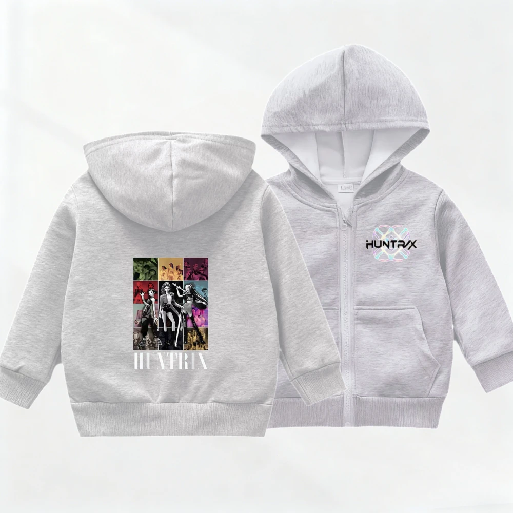 Piccolo Capretto Huntrix Inverno Abbigliamento Con Cappuccio Ragazzi Ragazze Cotone KPOP Hunter Costume Foderato In Pile Cappotto di Cotone Cappello Per Bambini Tuta Sportiva