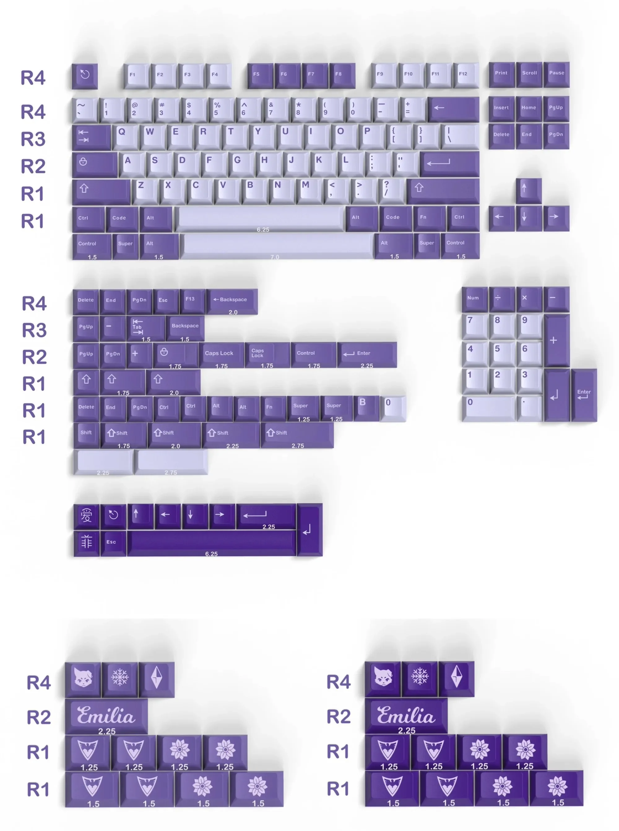 Imagem -02 - Aifei-clone Gmk Frost Witch Keycaps Teclado Mecânico Abs Roxo Double Shot Perfil Cereja 61 64 68 84 87 96 980