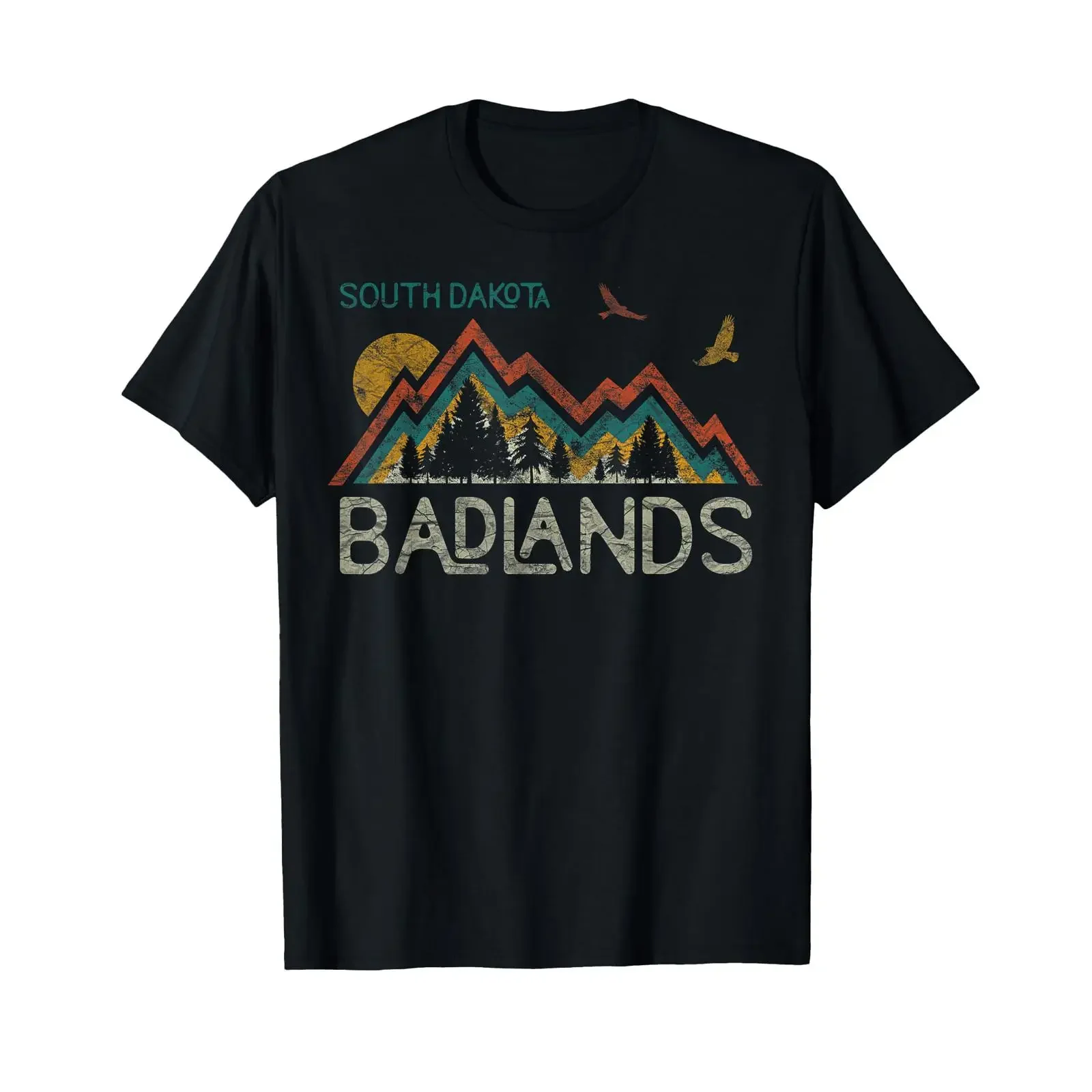 National Park Badlands South Dakota The Mount Rushmore State T Shirt vintage Washed graphic fashion Casual Slightly streetwear