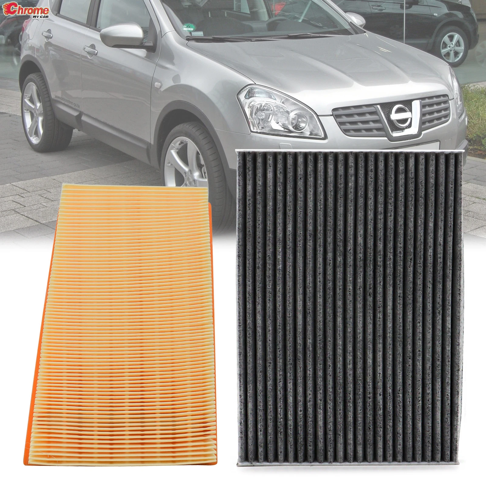 Car Engine & Cabin Pollen Air Filter Combo Set For Nissan Dualis Qashqai J10 JJ10 X-Trail T31 2007 2008 2009 2010 2011 2012 2013