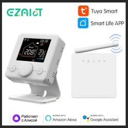 Inteligente sem fio termostato controlador de temperatura, WiFi, programável, quarto, caldeira a gás, atuador voz, Alexa, Google, RF433