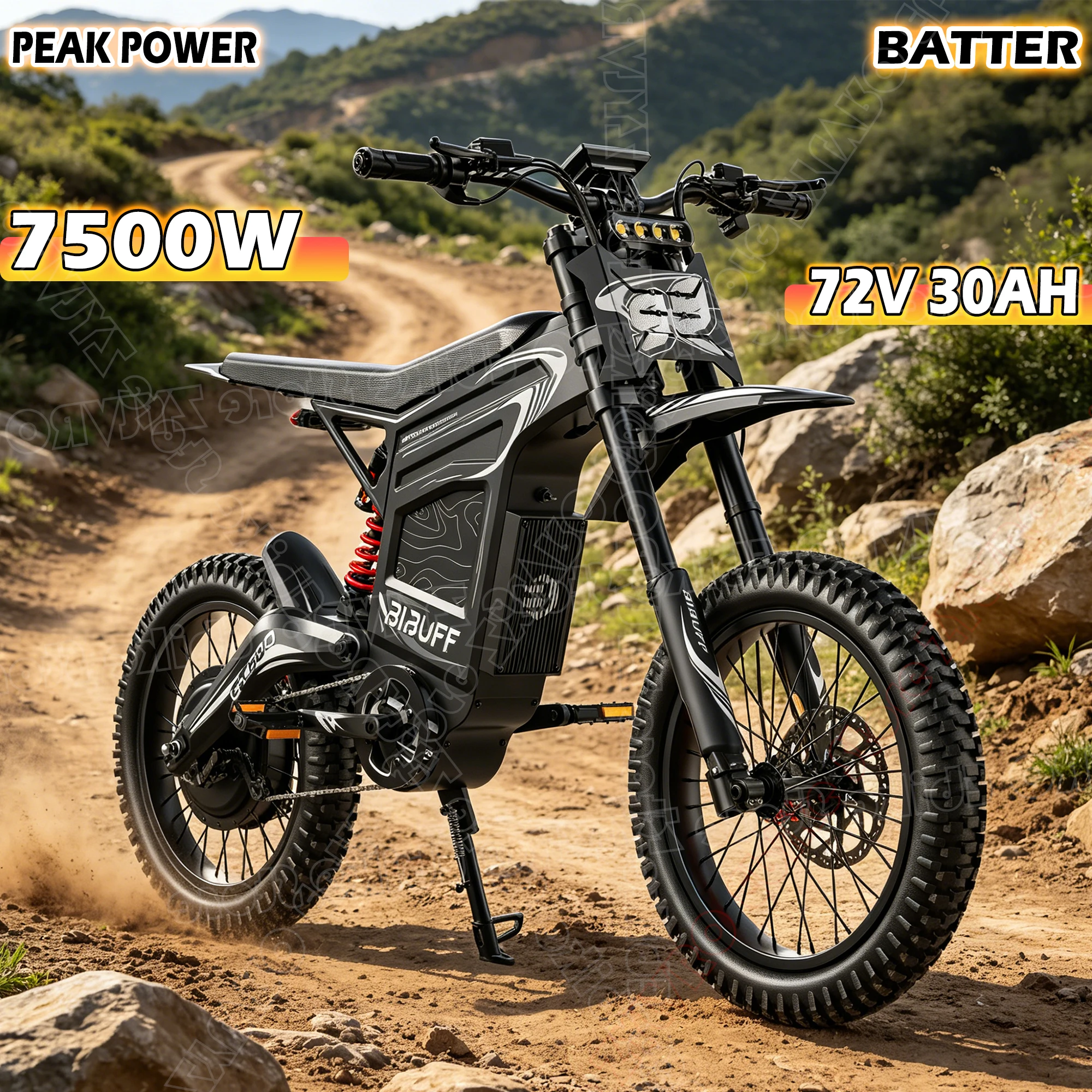 

ZYLVRO BIBUFF GT600 Off-Road Ebike 85Kmh 7500W Brushless Motor 72V30AH Lithium Battery ebike Adult Electric Motorcycle E-Bike
