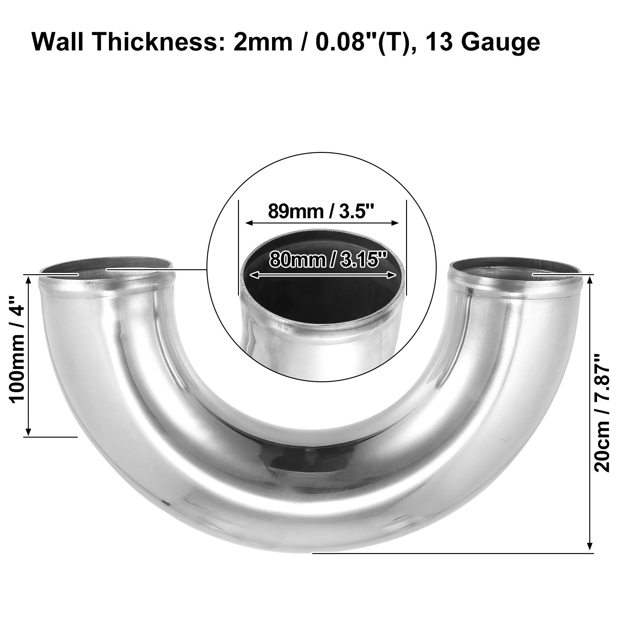 Tube Coudé 90° Alliage Aluminium 40mm - 2 Pièces Jambes 100mm Pour Système Refroidissement Custom