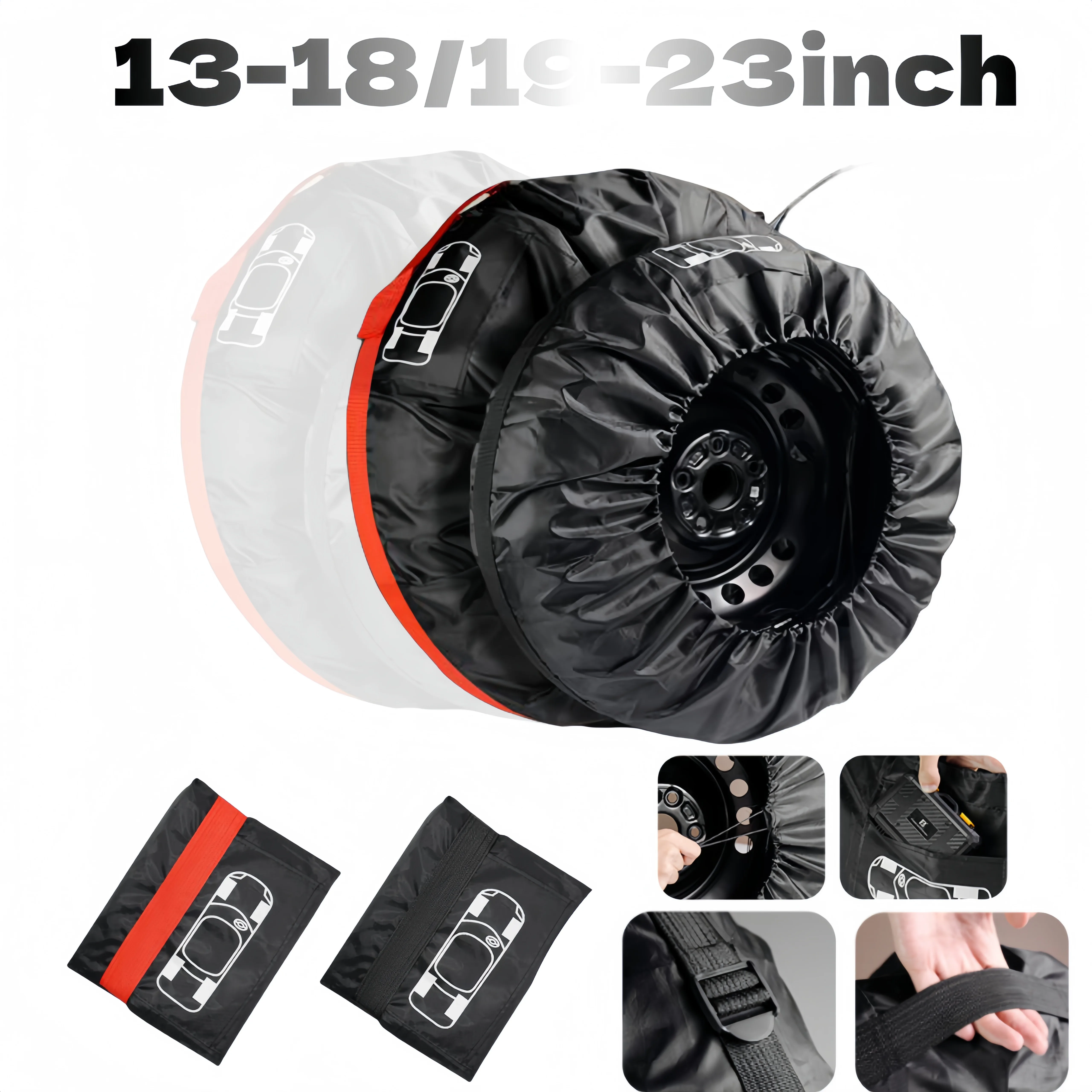 

Universal Spare Wheel Tote Bag with Handle for SUV Car Storage Protector Dustproof Waterproof 13-23 Inch Tire Cover