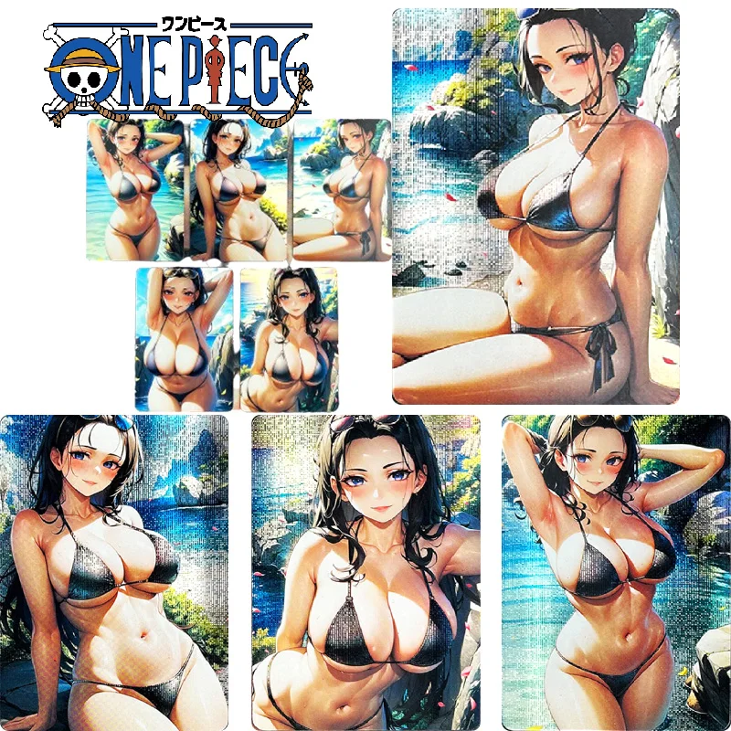 

ONE PIECE Anime Characters Nico Robin DIY Homemade Bronzing Loli Beauty Collection Card Christmas Birthday Gift Game Toys