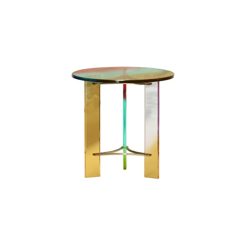 

Nordic Internet celebrity small coffee table flower table colorful edge few living room ins transparent acrylic light luxury
