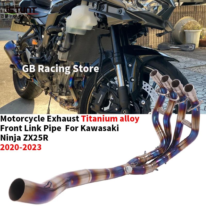 

Motorcycle Exhaust Modify Titanium Alloy Roast blue Front Link Pipe For KAWASAKI ZX-25R Ninja 25R ZX25R ZX 25R SE KRT 2020-2023