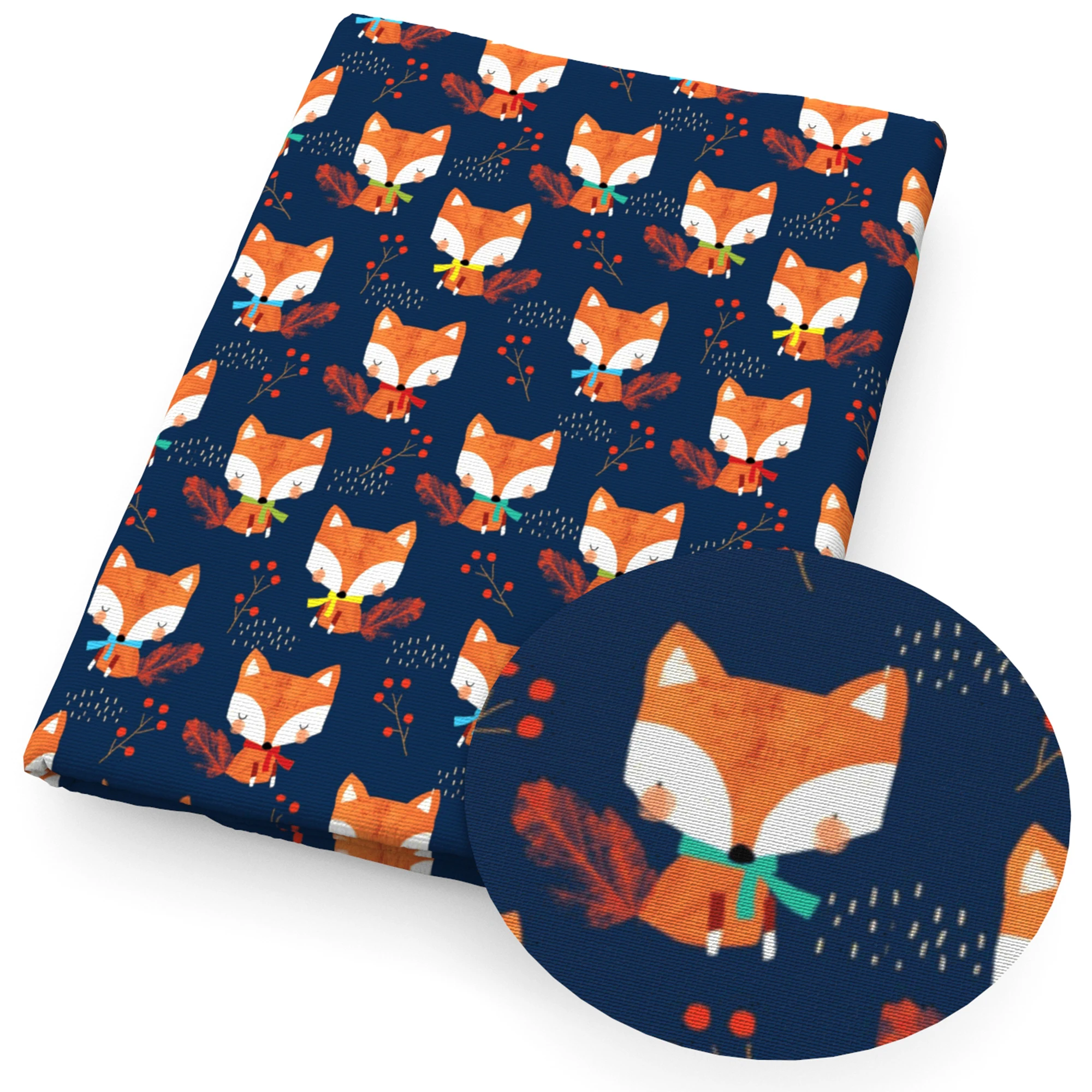 Fox Animal 50*145cm Polyester Cotton Fabric Sewing Quilting Fabric Needlework Material DIY Cloth Dress Handmade Accessories