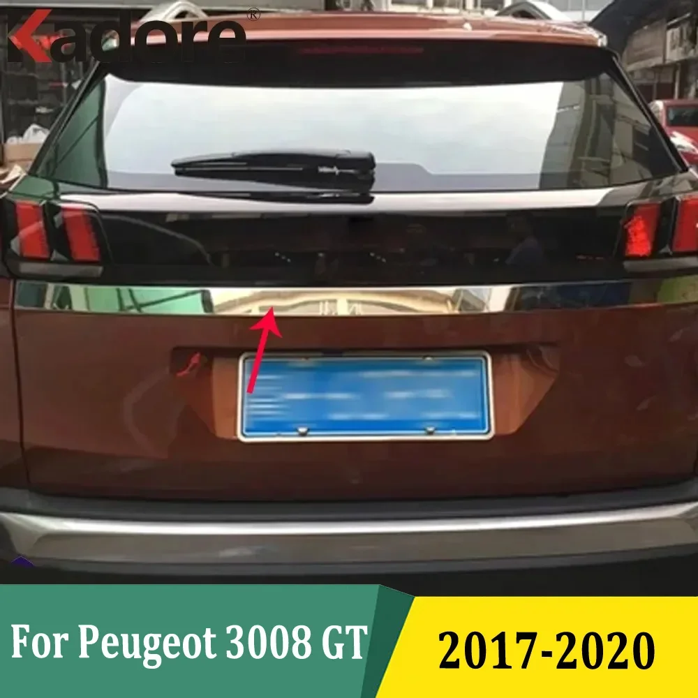 

For Peugeot 3008 GT 2017 2018 2019 2020 Rear Trunk Lid Cover Trim Tailgate Boot Protection Strip Car Accessories