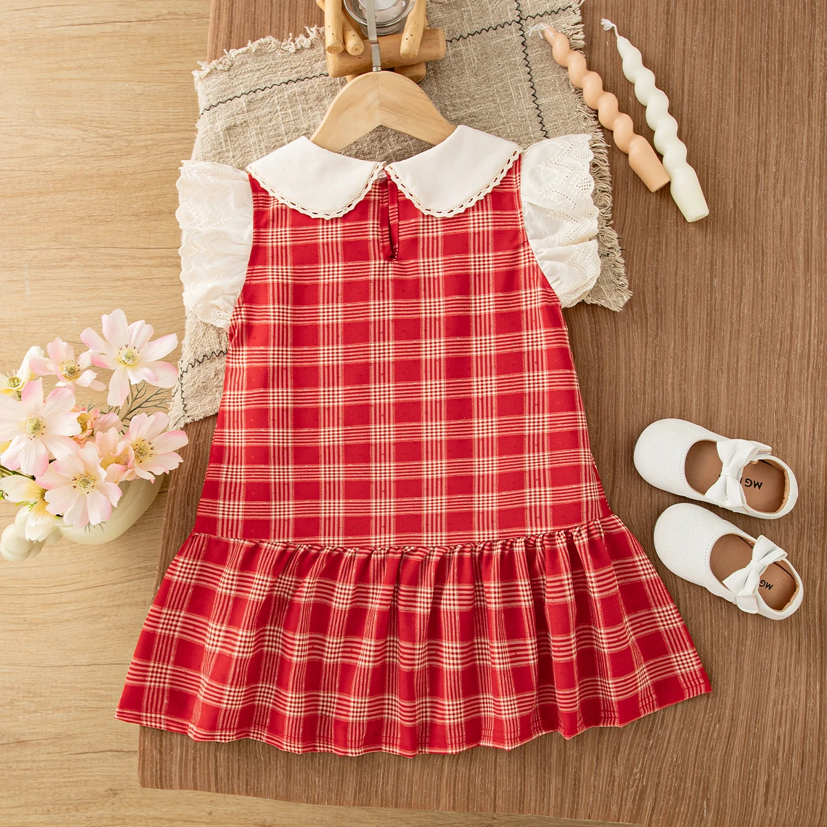 Baby Girl Dress Summer Plaid Bow Cotton Dress Cute Princess Sweet Children's Dress Baby Girl Clothing ﻿