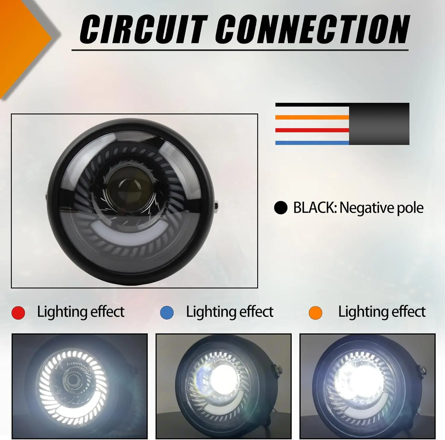 ROAOPP Universal Motorcycle Headlamp Vintage Accessory Headlight Retro Custom Head lamps For  Sportster Bobber Chopper view 5