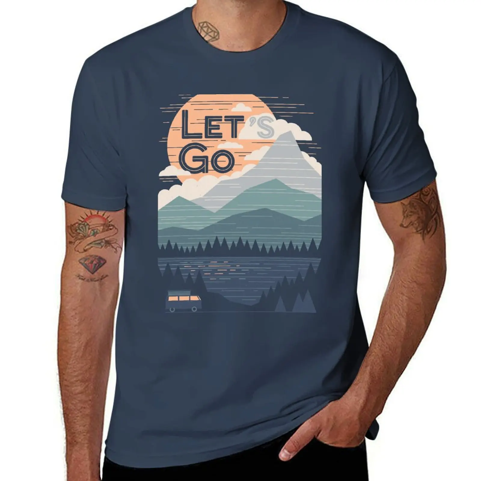 

Let's Go T-Shirt funny gifts anime t shirts Blouse mens t shirts top quality