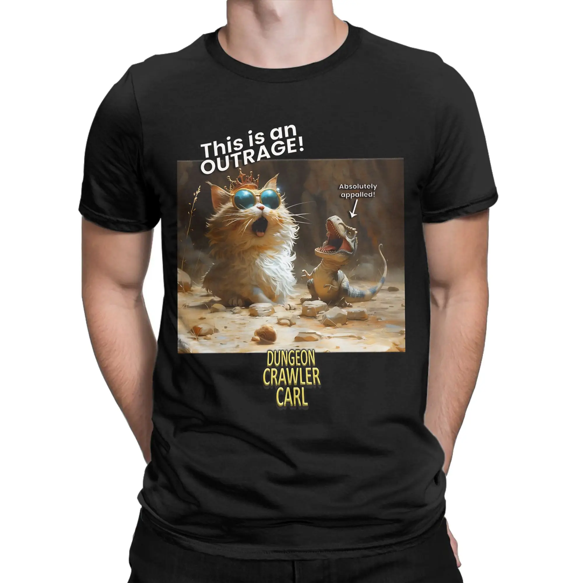 Dungeon Crawler Carl This Is An OUTRAGE!  T Shirt  Harajuku T-Shirts  Tshirt Beach Pure Cotton O Neck Plus Size 5XL Top Tees