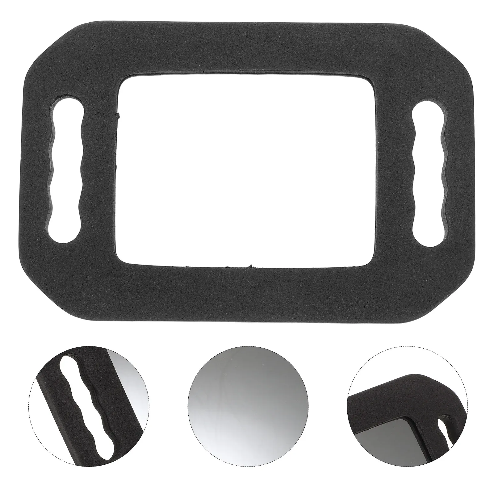 

Handheld Barber Mirror Rectangle Shape Foam Back Wall Mounted Unbreakable Acoustic Friendly for Hair Styling Makeup Grooming