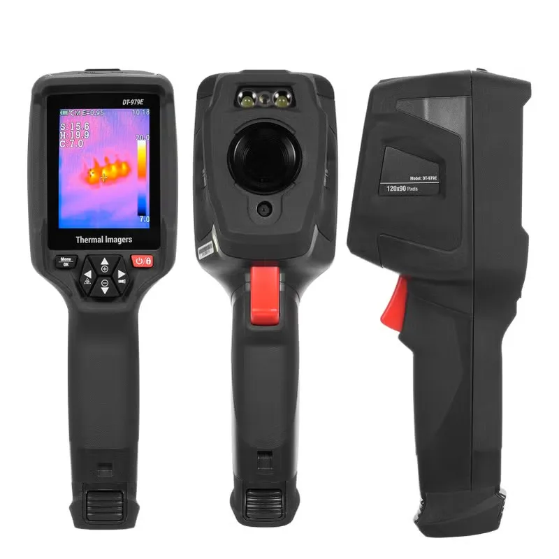 979E Thermal Camera Imager 120x90 IR Resolution Handheld Infrared Thermal Imaging Camera 50Hz Frame Rate Rechargeable 32GB