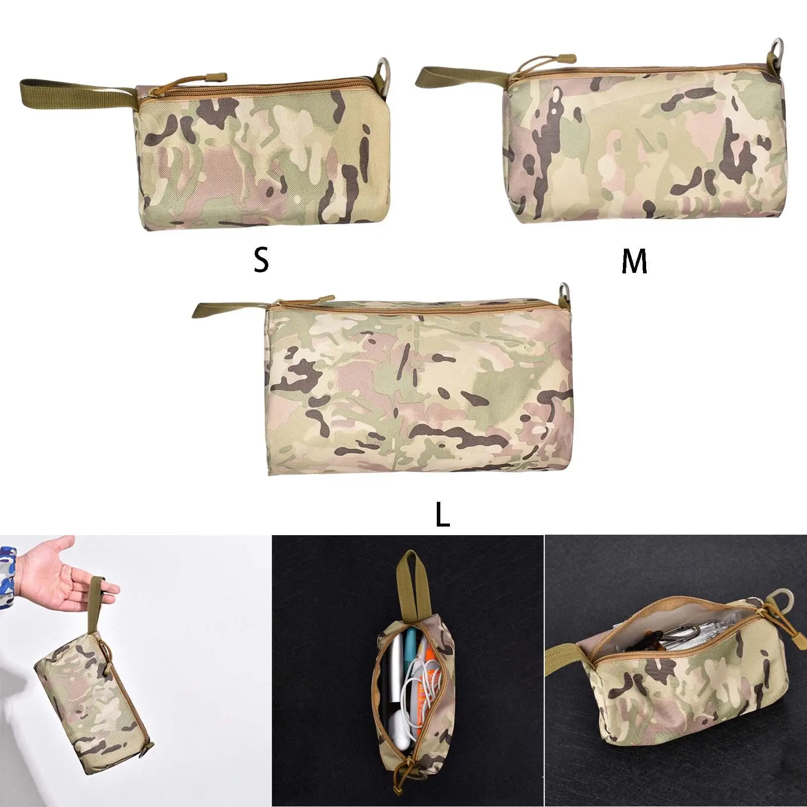 옥스포드 천 멀티 도구 가방 키 포켓 핸드백 달리기용 지퍼 파우치