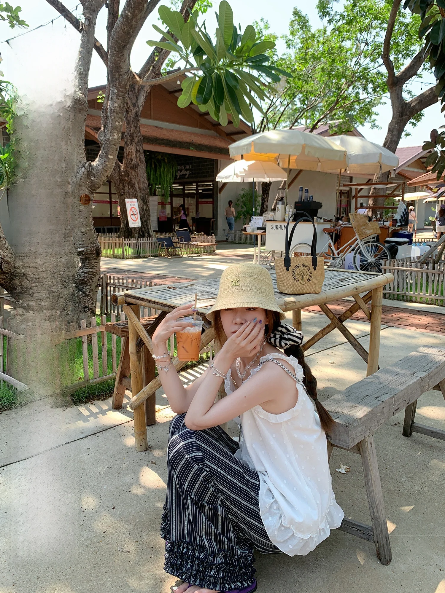 

Летний топ Sweet Dr White Flower Ear Design Svel Strap Vest Pure Desire для женщин, 100% хлопок, свободный крой