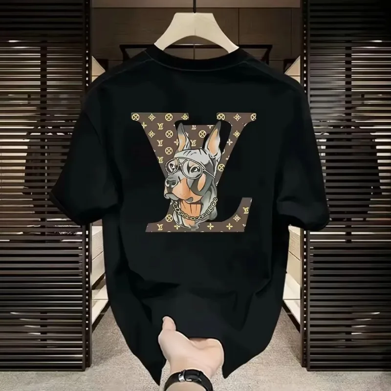 

Outlet Counter Hot Sale Men's Heavy Cotton Short-sleeved T-shirt Ins Loose Crew Neck Men's and Women's Fashion Casual T-shirt