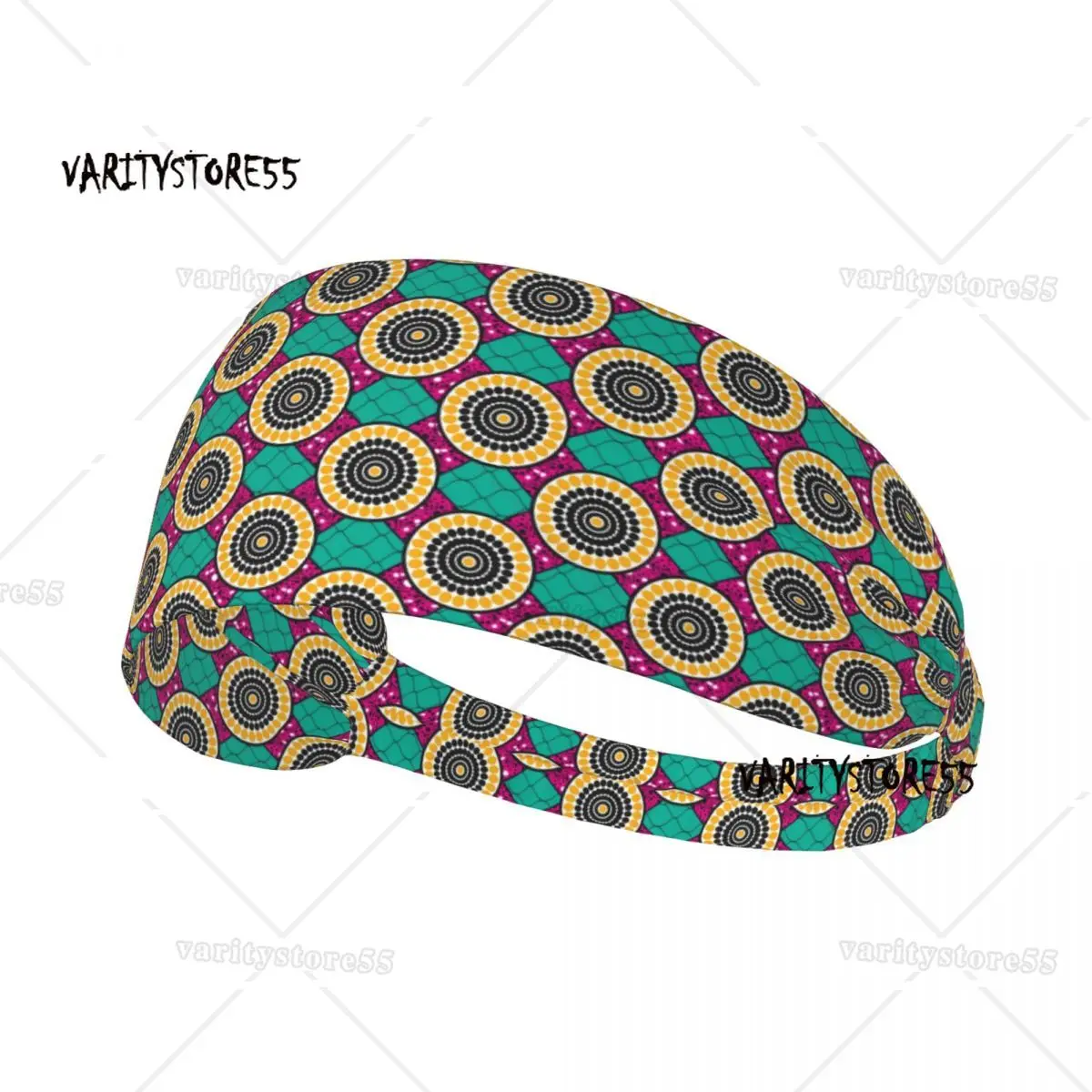 

Custom Traditional Geometric African Ethnic Tribal Ankara Pattern Gym Sweatbands Women Non Slip Quick Drying Headbands Football