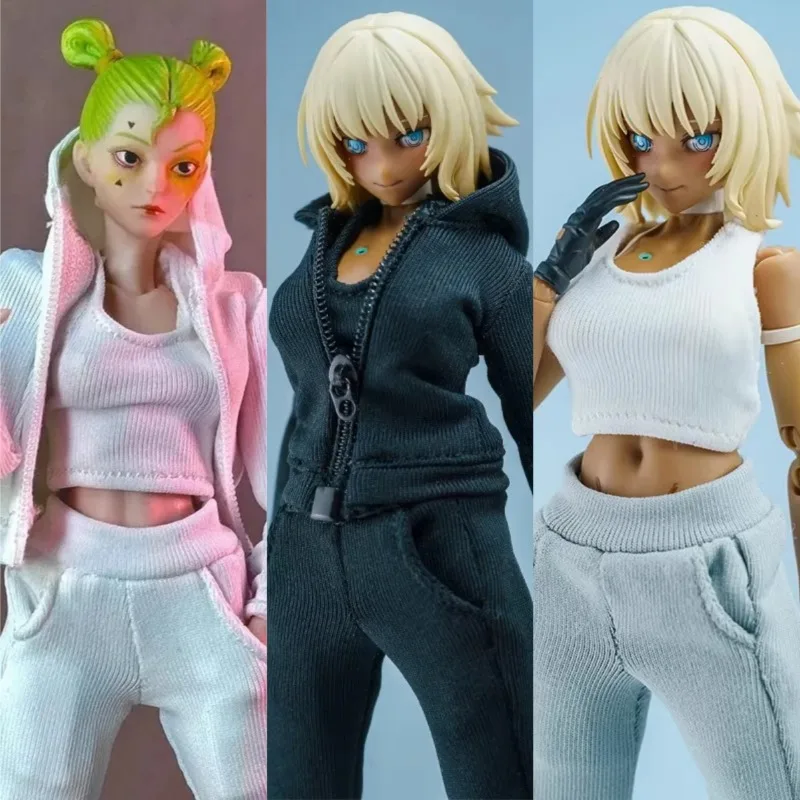 

1/12 Scale Female Soldier Hooded Sweatshirt Pants Sportswear Clothes Model Fit 6'' CRAZY FIGURE Romankey Action Figure Body Doll
