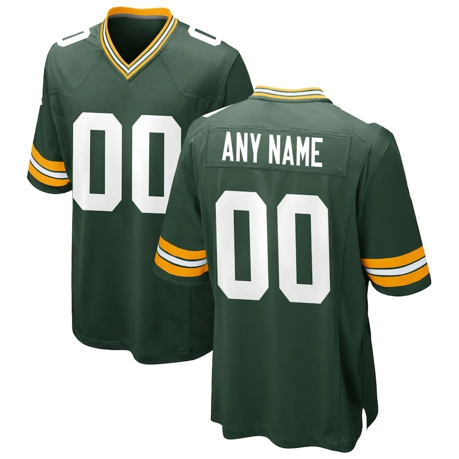 Maillot de Footbball personnalisé Green Bay, maillot cousu, jeu américain, personnalisé, n'importe quel nom, numéro, tous les S-3XL de taille US