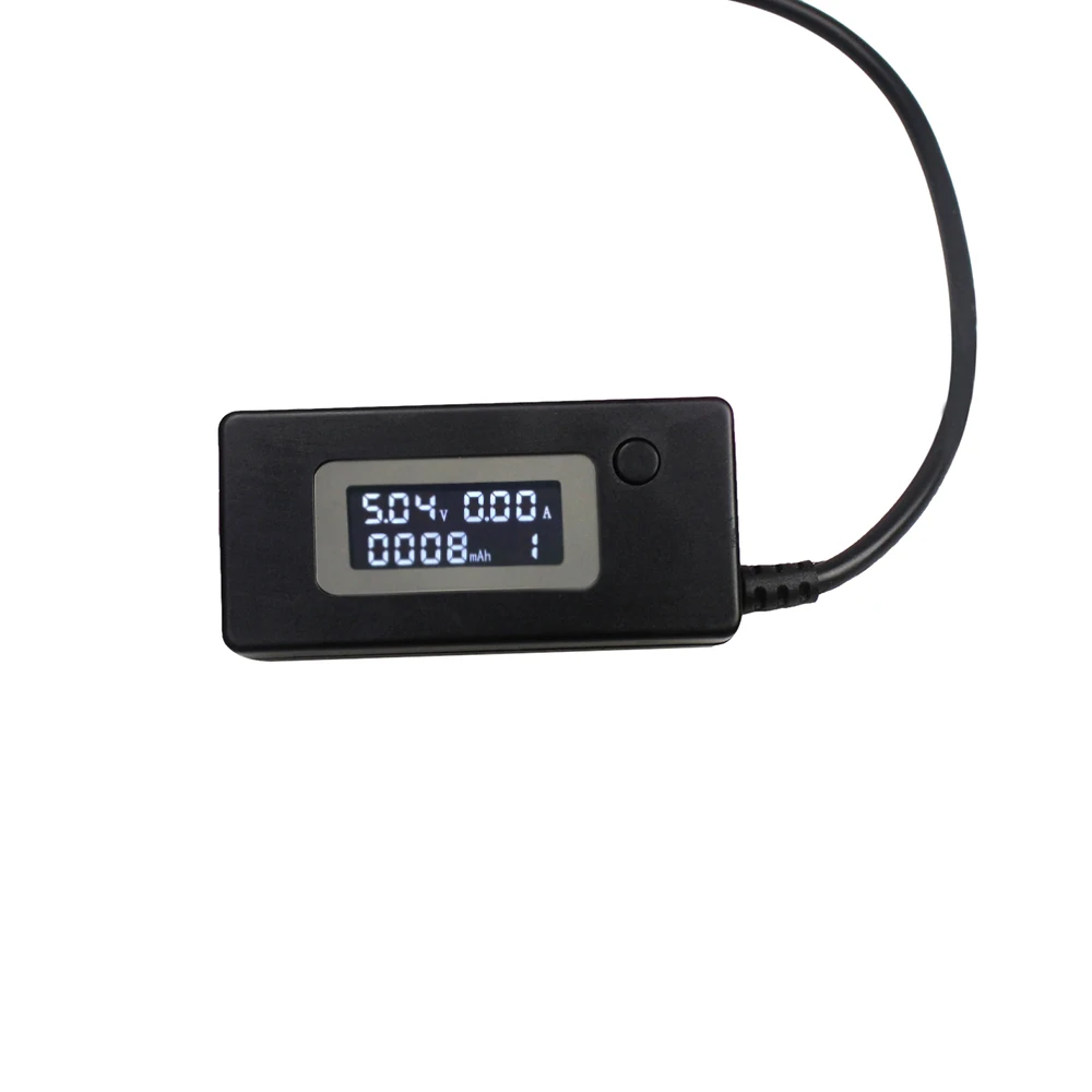 LCD Micro USB Charger Battery Capacity Voltage Current Tester Meter Black+USB Mini Discharge Load Resistor 2A/1A with Switch