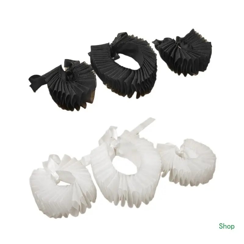 

Dropship Vintage Neck Ruff Collar Ruffled Cuff Set Elizabethan Cosplay Kits