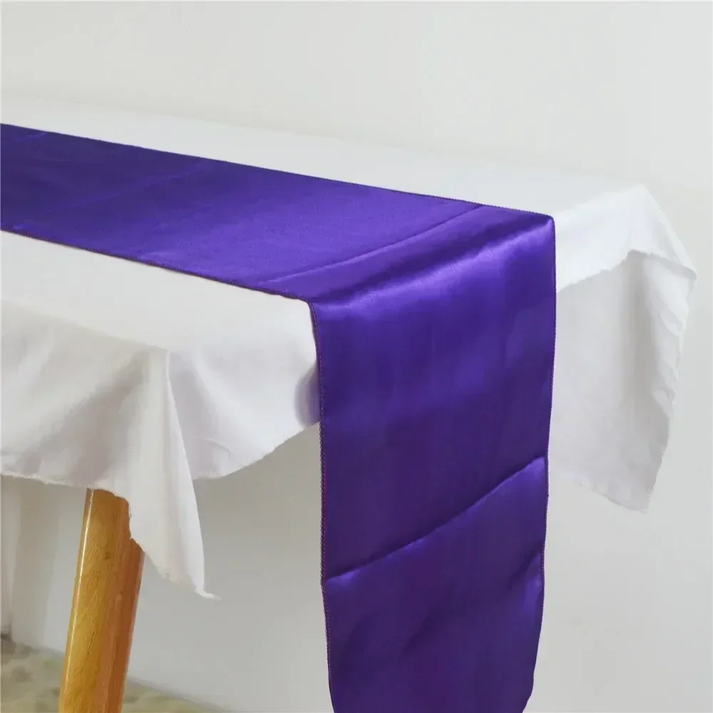30x180cm Satin Table Runners Wedding Decoration For Birthday Baby Shower Christmas Party Gold/Royal blue Table runner cloth