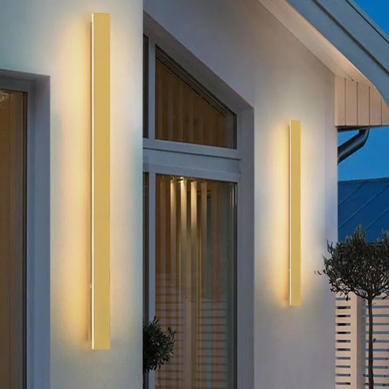 Lâmpada de parede LED longa ao ar livre, luz de alumínio IP65, jardim Villa Porch Sconce, 110V, 220V, Sconce Luminaire