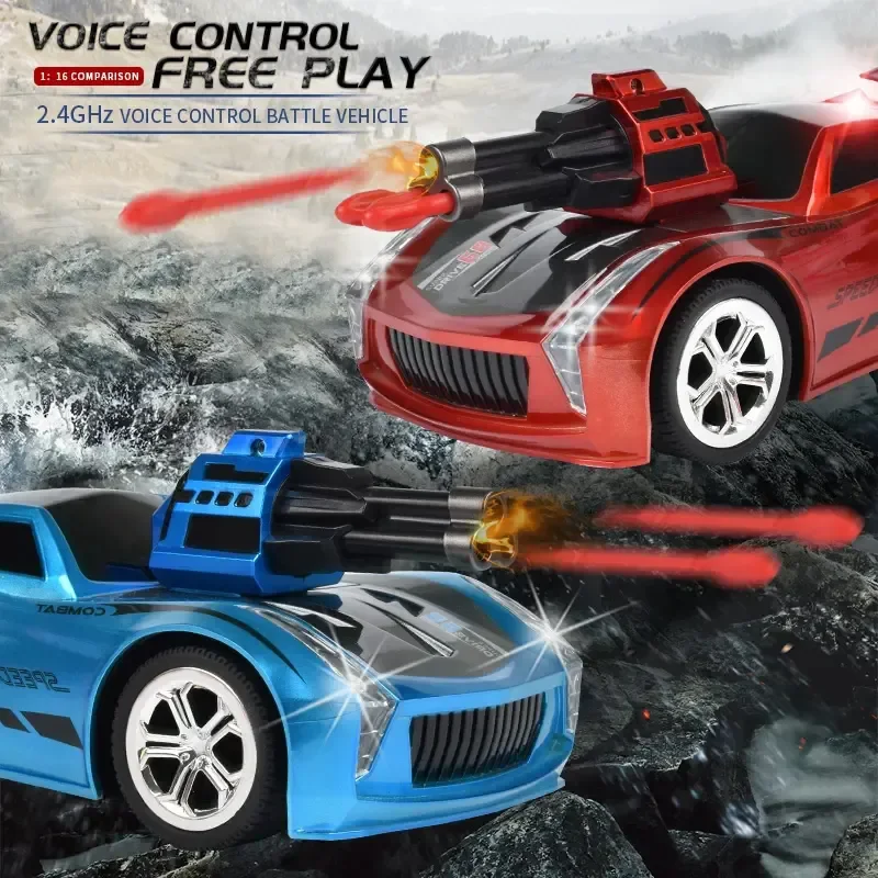 2.4ghz Voice Command RC Car Multi Function Watch Voice Control Intelligent Soft Bullet Shooting Vehicle Gifts For Children