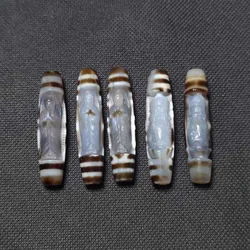 Authentic Tibet Dayi Tathagata God of Wealth Sculpture Natural Agate Bead Dzi Necklace Pendant DIY Accessories