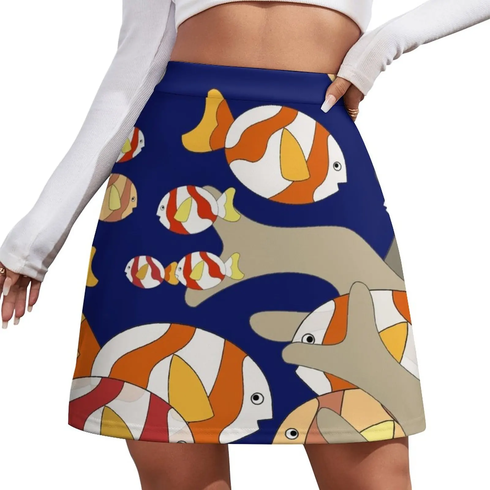 

Bright and elegant Coral Fishes Mini Skirt korean clothes ladies japanese fashion womens clothing
