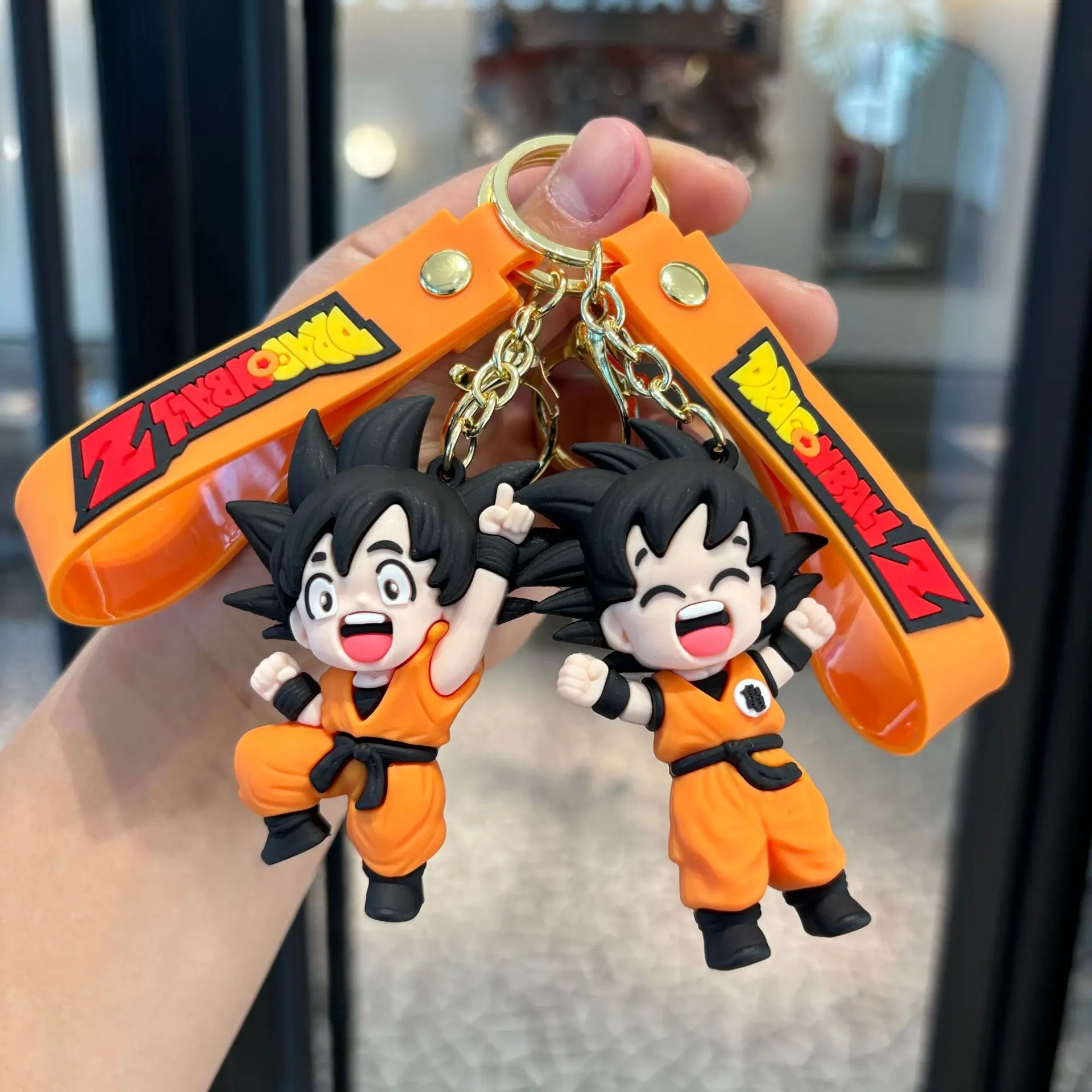 Dragon Ball Z Son Goku Keychain,3D Anime Figure Keyring with Strap,Perfect Bag Car Accessory,Ideal Gift for Fans Collectors