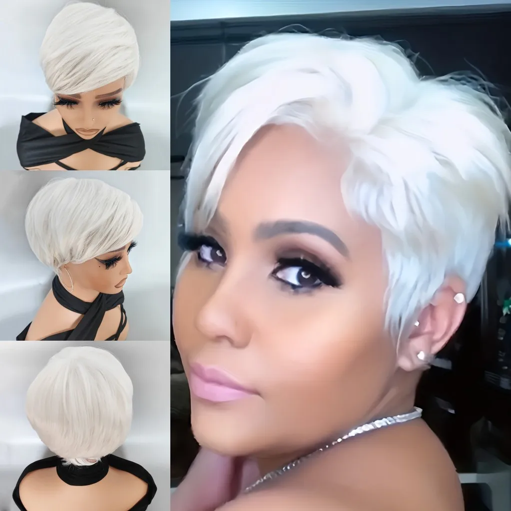 Short Gray Synthetic Wig for Women