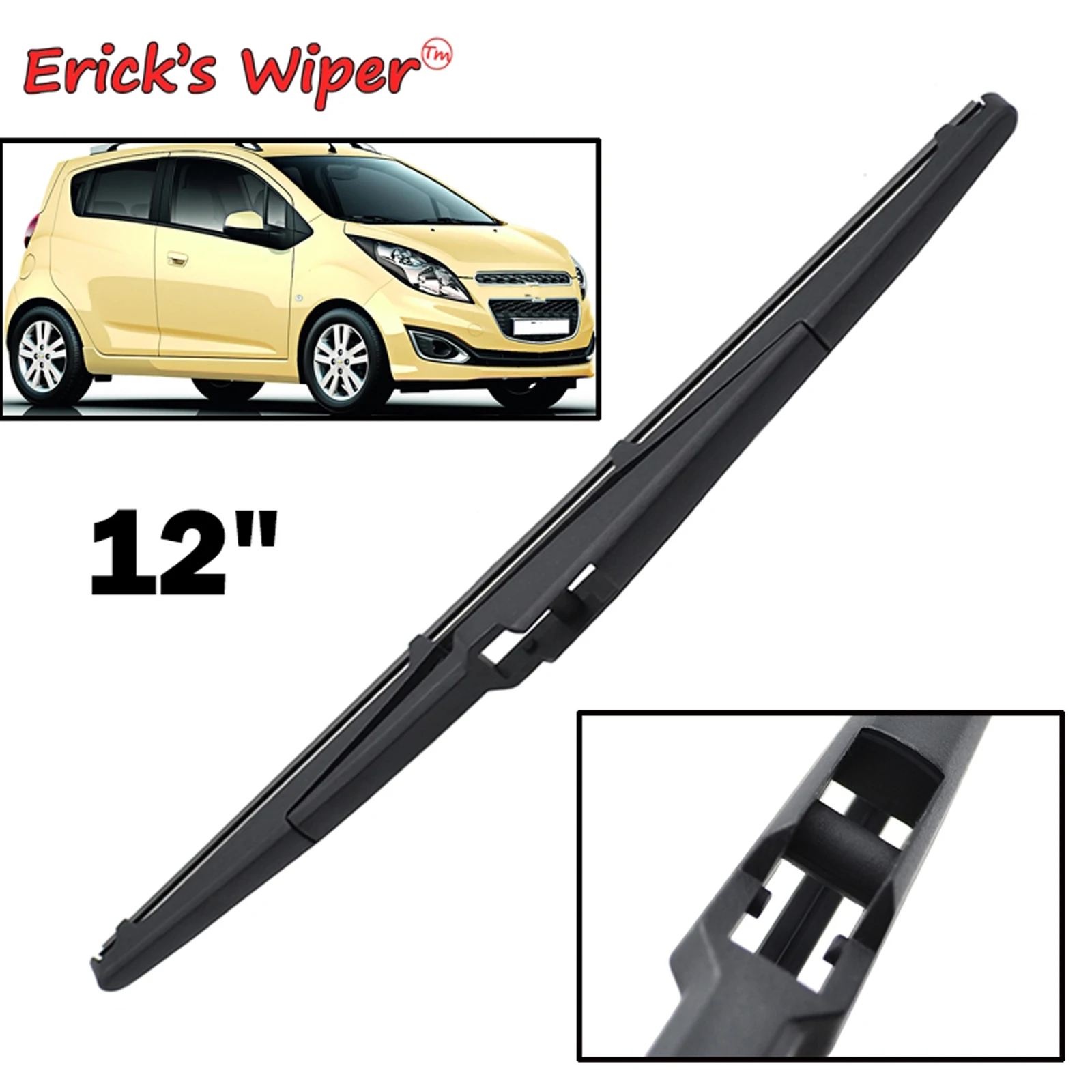 Limpiaparabrisas Erick de 12 ", limpiaparabrisas trasero para Chevrolet Spark M300 Holden Barina Spark 2009 - 2015, cepillo para ventana de parabrisas