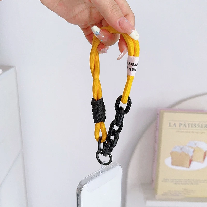Korea Stylish Lanyard Colorful Phone Strap Bag Braided Strips Keycord Hanging Trousers Accessories Anti-loss Keychain Wrist Rope