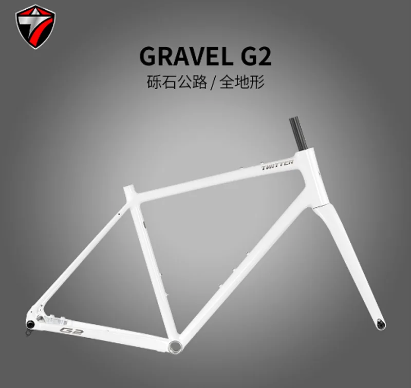 

Twitter-Alumium Alloy Gravel Bike Frame with Carbon Fork, Road Frameset, Disc Brake,Thru Axle,12x142mm,700C, 40C,All Inner Cable