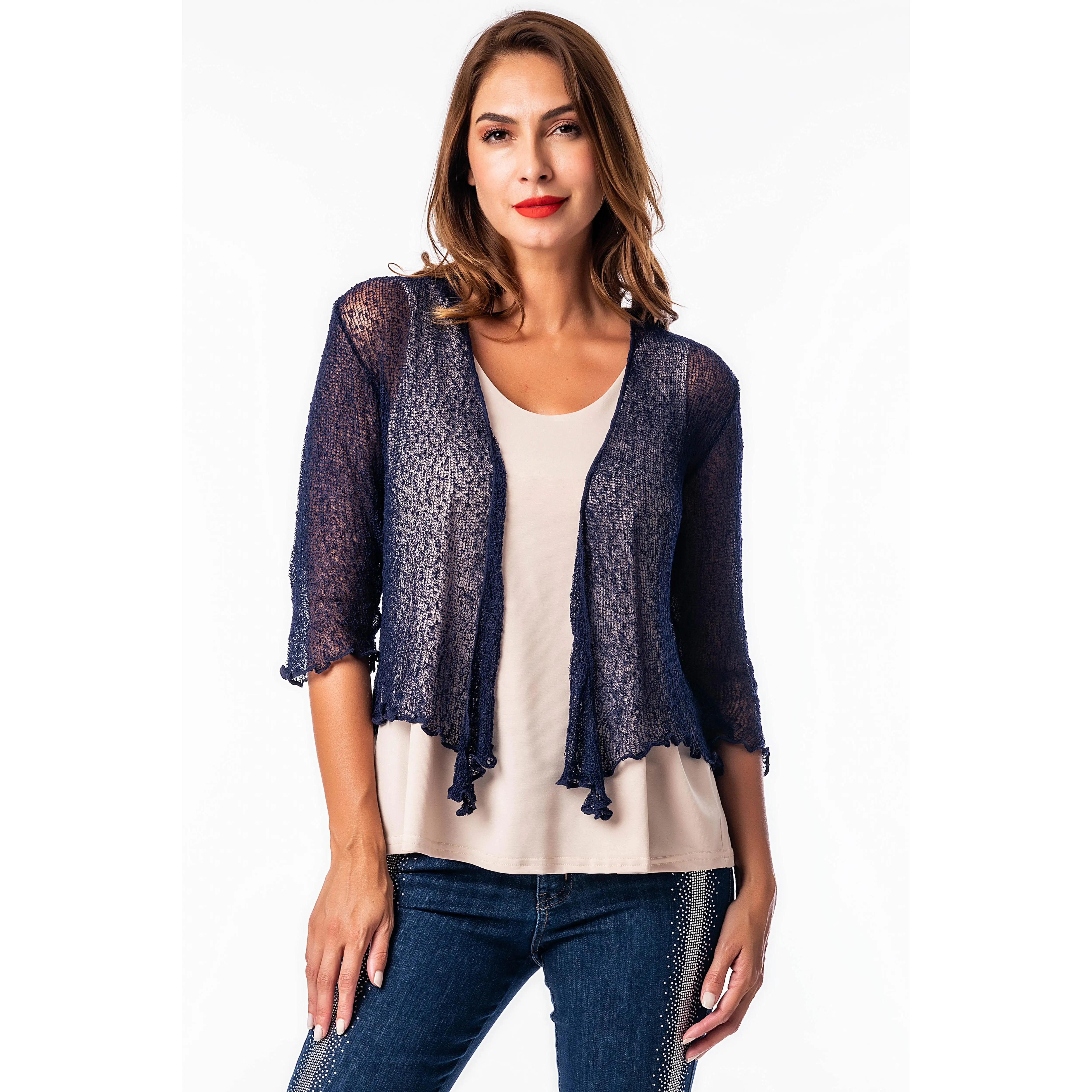 Top Bolero – Masquenada - Torera Color Azul Marino - Talla Unica