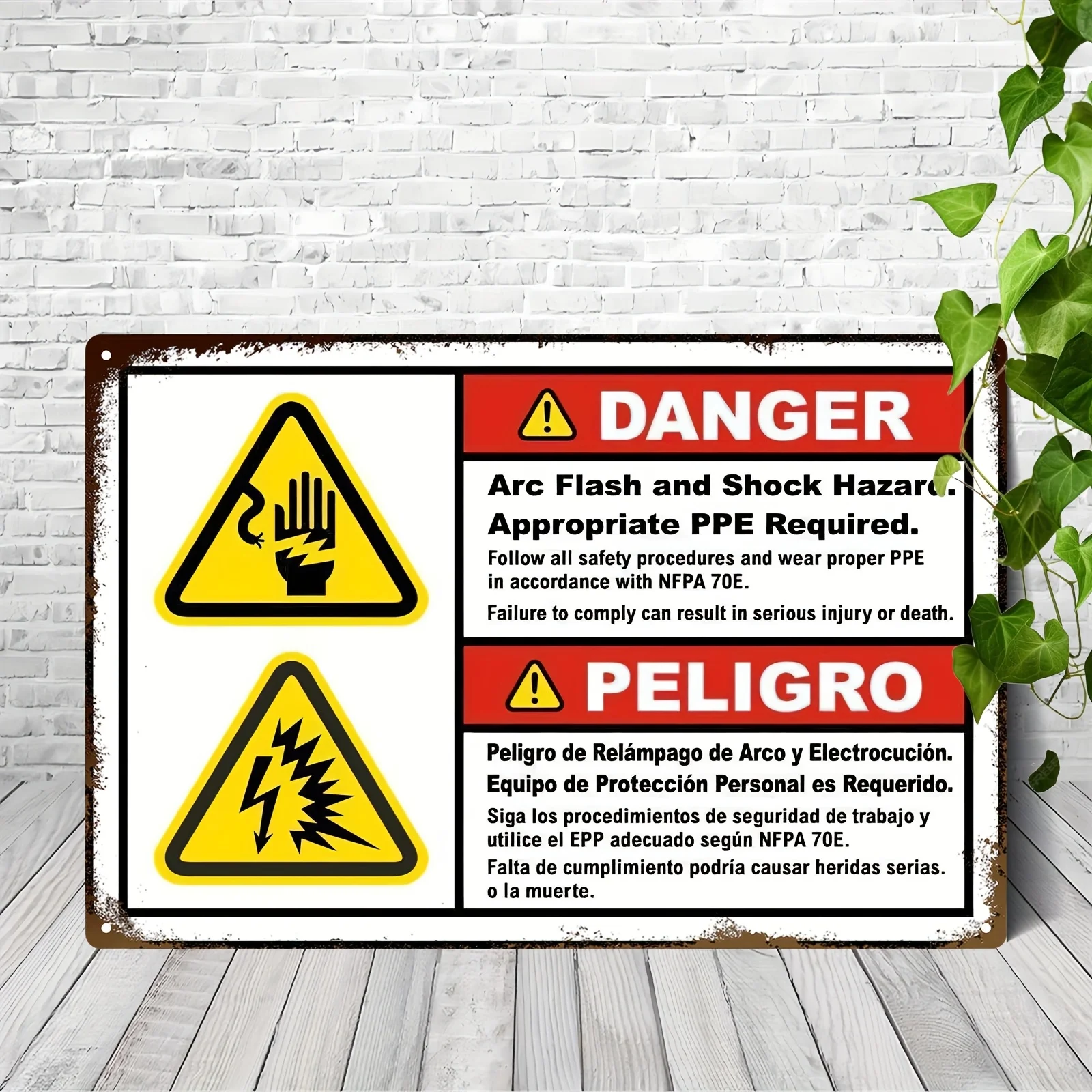 Vintage Metal No Trespassing Sign - Danger Arc Flash,Shock Hazard Warning,  Wall Decor for Home, Office, Bar, Kitchen, and Outdo