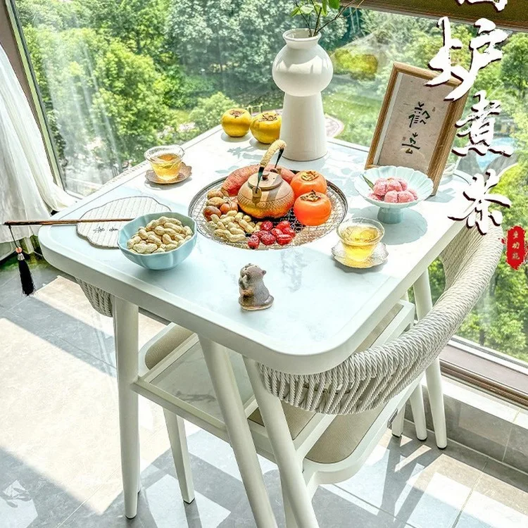 

Комплект мебели из ротанга: чайный столик, стулья, для чаепития, балконный, садовый, для барбекю, для отдыха, домашний, маленький кофейный столик