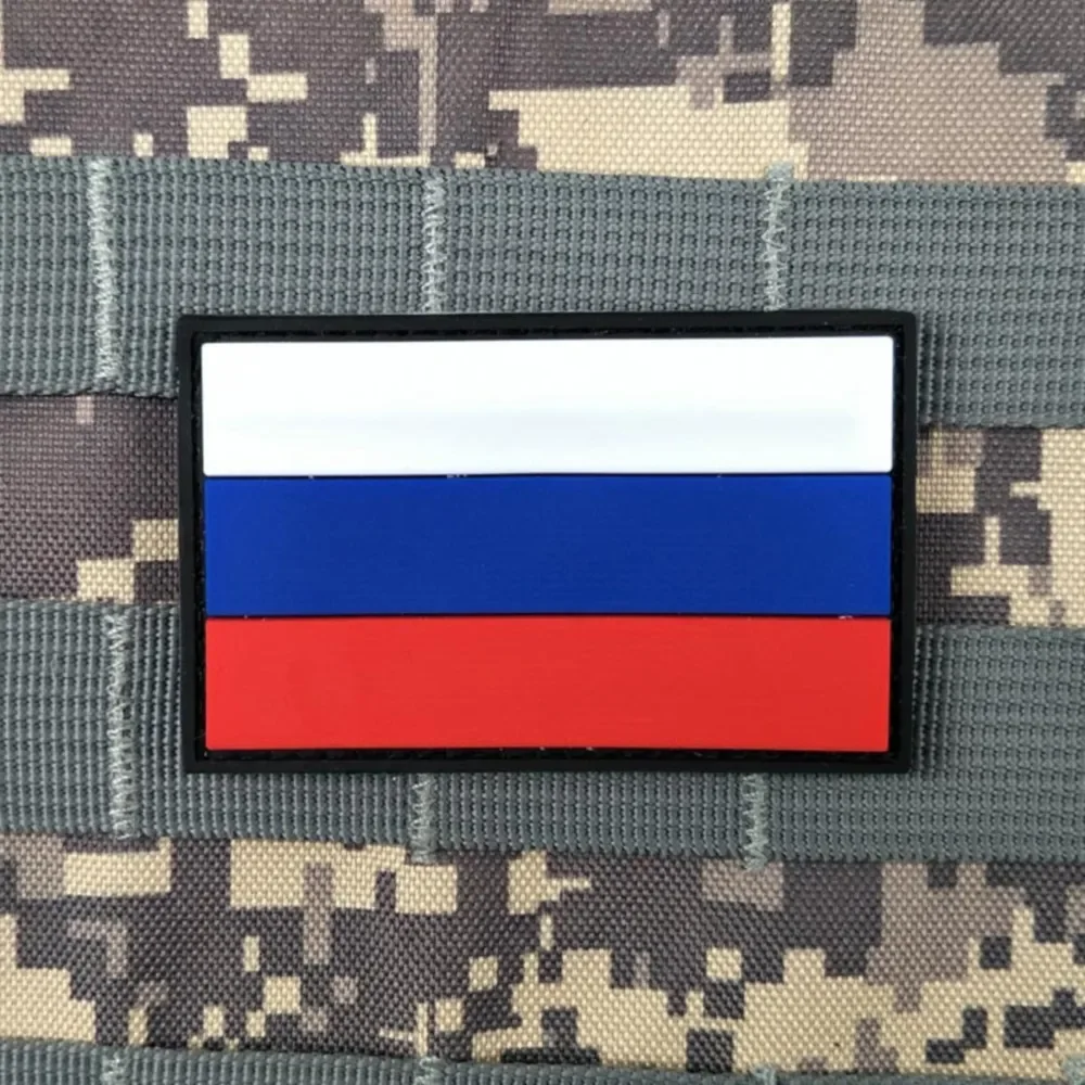 Russian Flag Patch Military Badge PVC Rubber Tactical Sticker Suitable for Backpacks and Clothing Personality Decoration