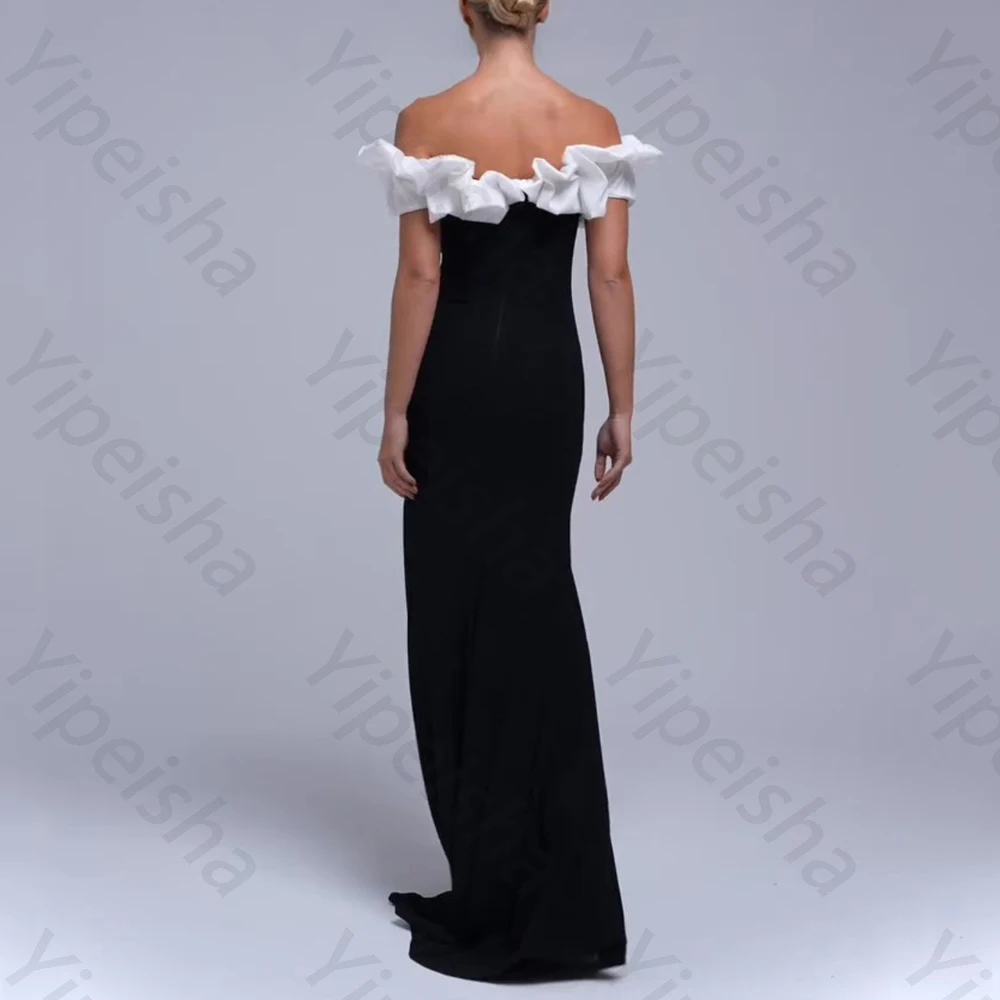 Abiti da sera personalizzati con maniche corte con spalle scoperte Elegante abito da celebrità con spacco laterale Squisiti abiti da ballo di alta qualità