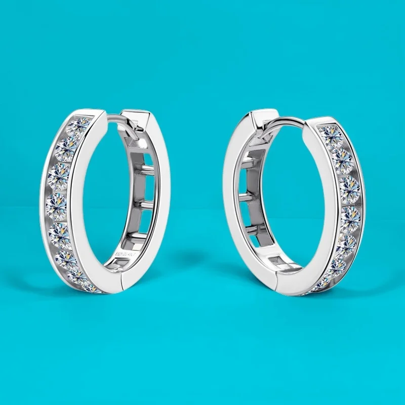 

Серьги-кольца с муассанитом 0,48 карата, серебро S925, стильный дерзкий дизайн, сертификат GBA, подарок в подарок, модные роскошные украшения для женщин